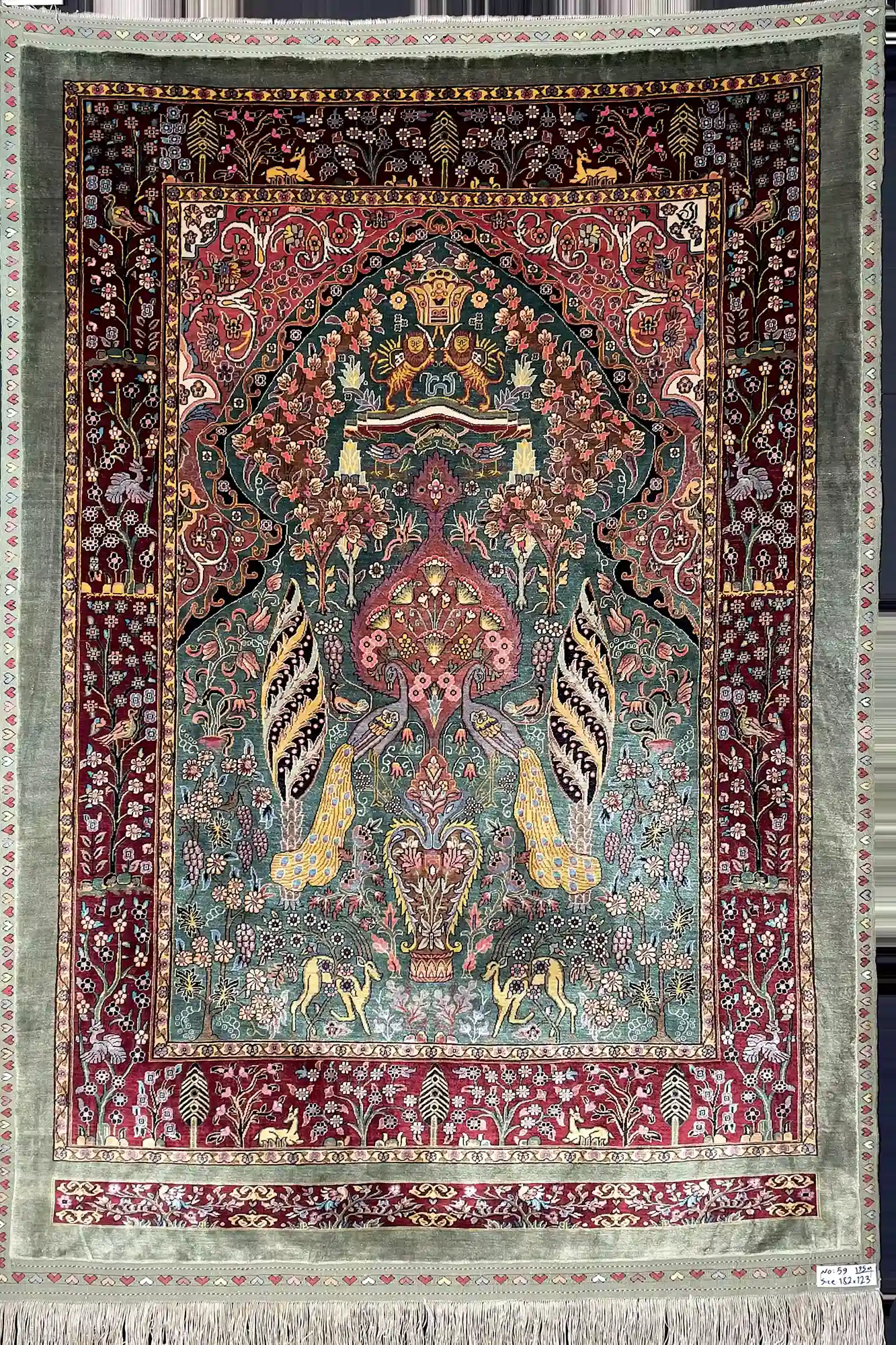 3 meter pure persian silk rug